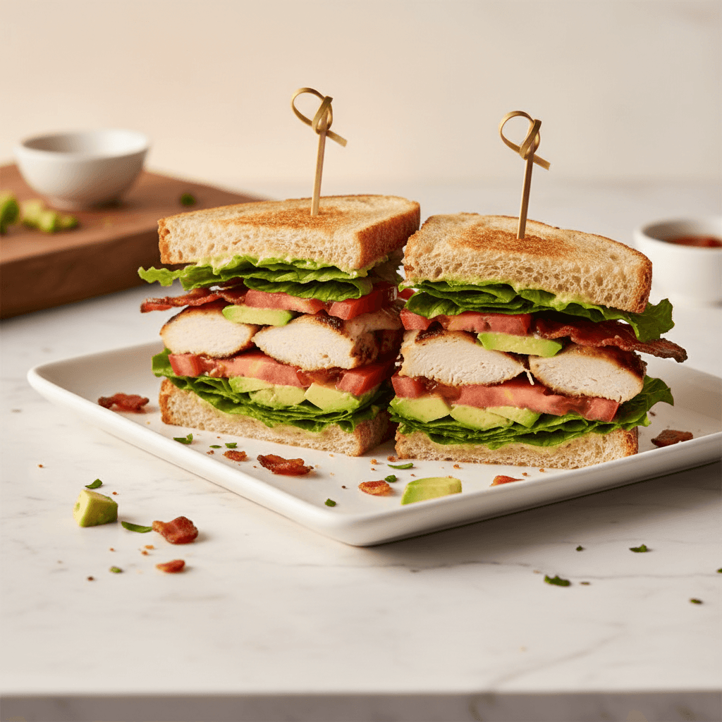 Club Sandwich — Triple-decker, chicken, bacon, avocado