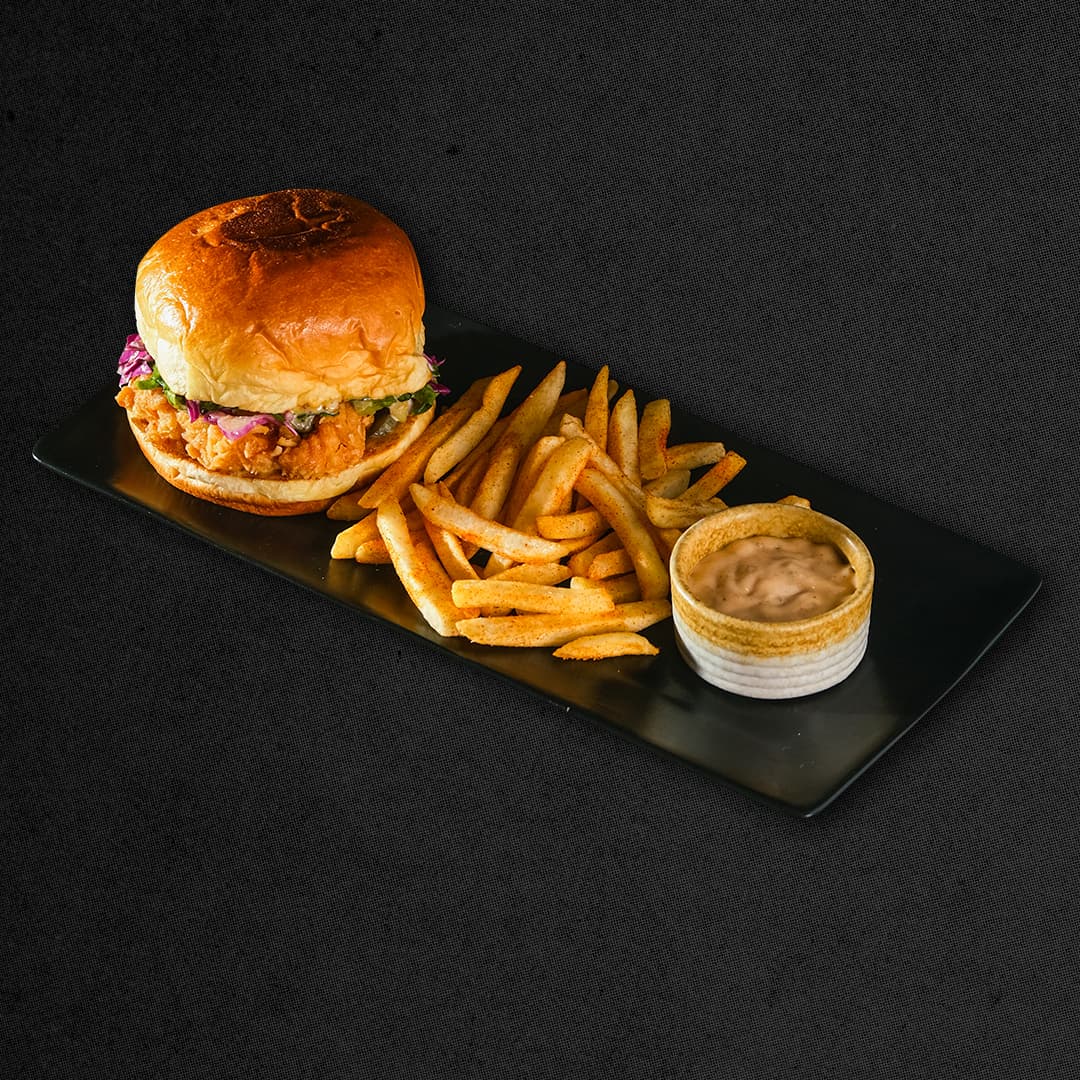 Chicken Burger + Fries — 100g fries