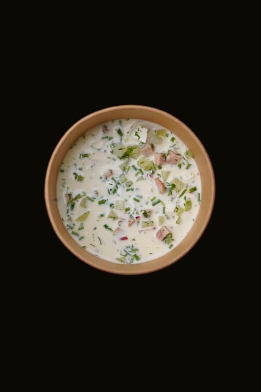 Okroshka buttermilk (ayran)