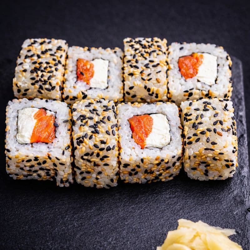 Spicy Hokkaido Uramaki — A roll with seafood and cream cheese for true connoisseurs