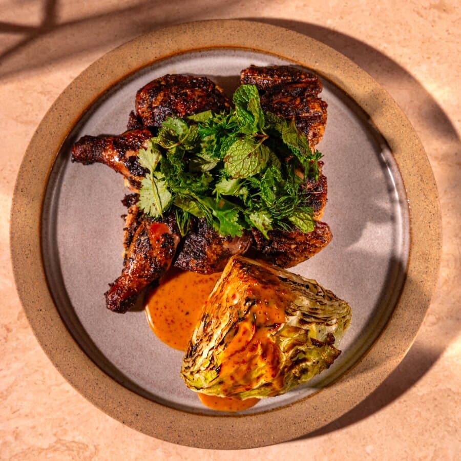 Baby Chicken 1/2 with Grilled Cabbage