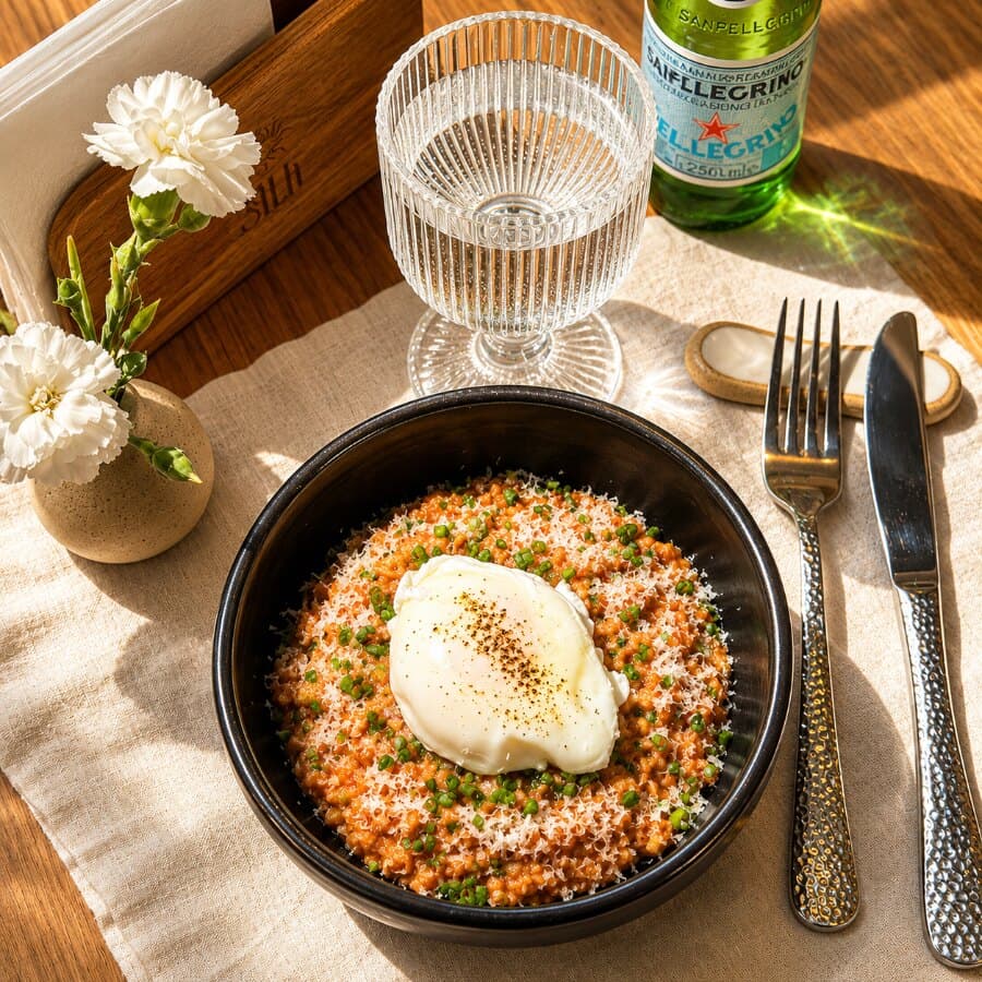 Savory Oatmeal with Poached Egg