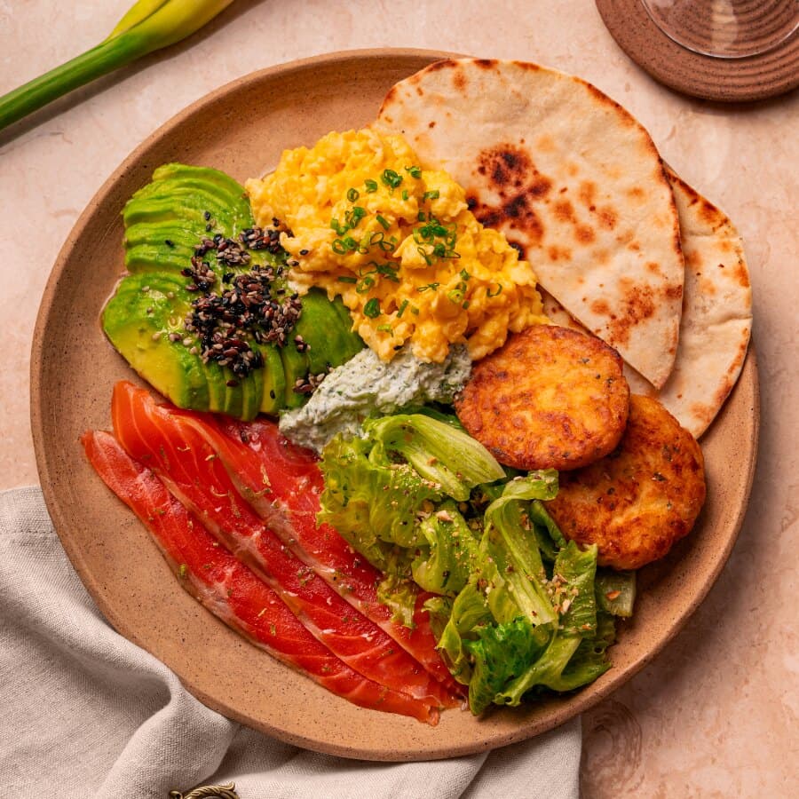 Breakfast with Salted Salmon