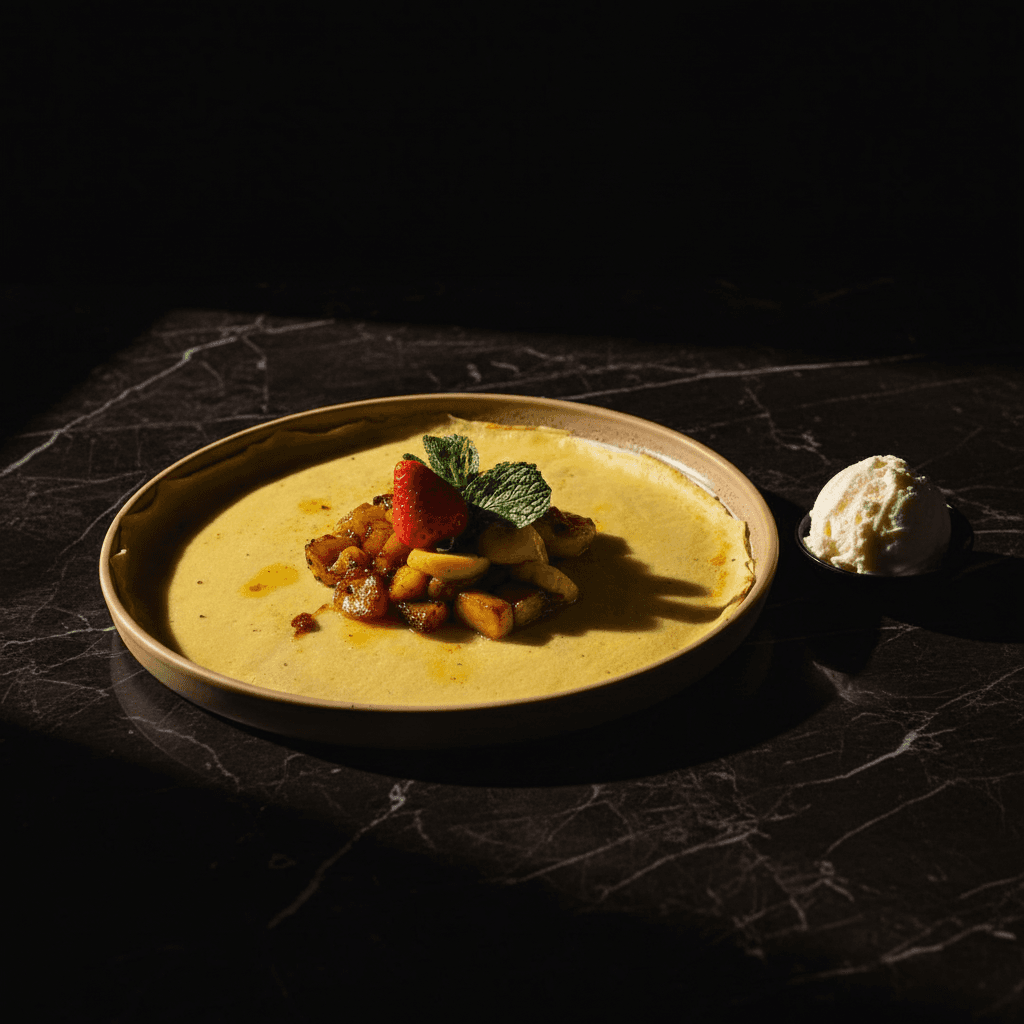Crepes with Caramelized Tropical Fruits